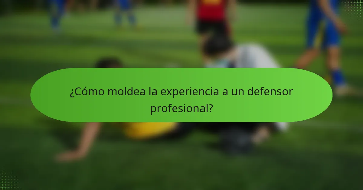 ¿Cómo moldea la experiencia a un defensor profesional?