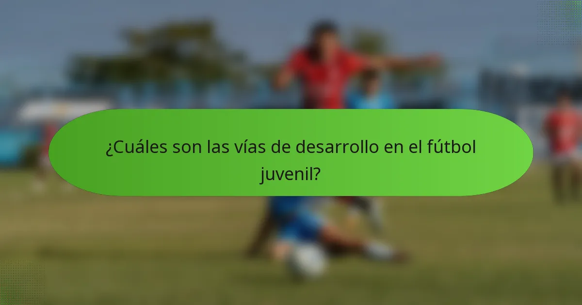 ¿Cuáles son las vías de desarrollo en el fútbol juvenil?